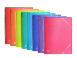 CARPETA 40 FUNDAS FIJAS ESPIRAL URBAN A4 OXFORD SURTIDAS