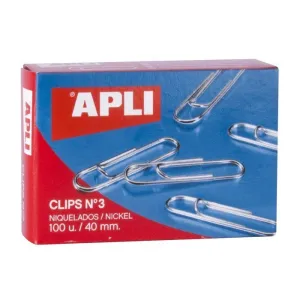 CAJA CLIPS NIQUELADOS APLI Nº 3