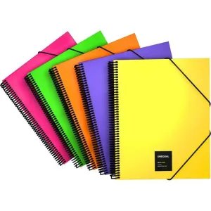 CARPETA 40 FUNDAS MAXIPLAS FORRADA UNEQUAL FLUOR NARANJA
