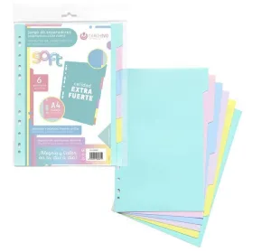 JUEGO SEPARADORES PP SOFT EXTRA FUERTE PASTEL 6 POSICIONES