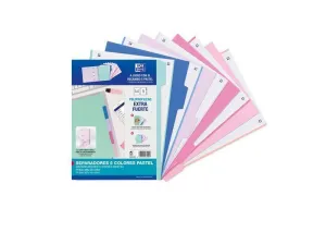 SEPARADORES OXFORD PP 500 MICRAS A4 5 POSICIONES PASTEL