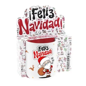 TAZA CERAMICA 330 ML ÍFELIZ NAVIDAD!